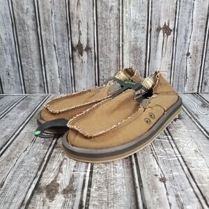 Sanuk Men's Vagabond ST Hemp Slip On Casual Loafer Brown Size 9